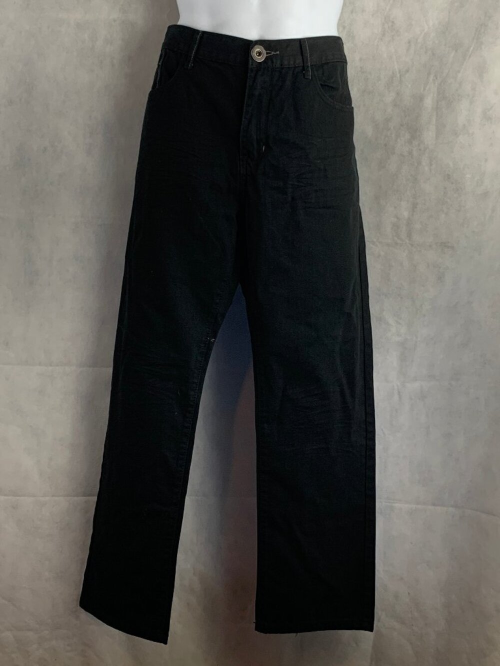 Ring of Fire Men's Slim Straight 100% Cotton Jeans, Black, 38x30